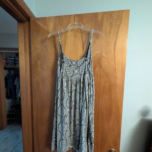 New York & Company Blue and White Patterned Dress